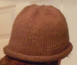 how to knit a rolled edge hat